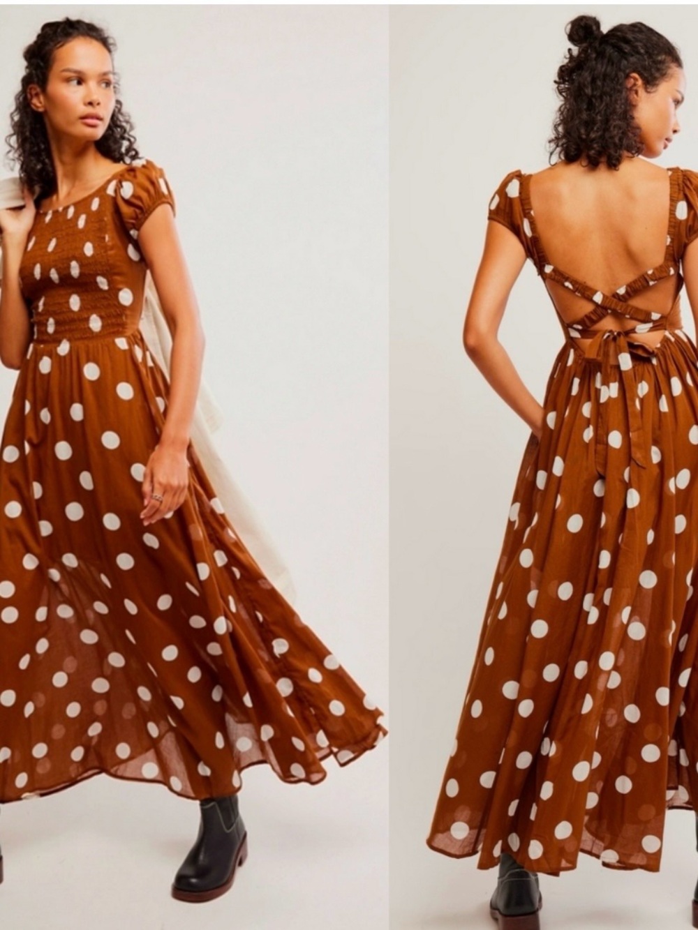 Free People Brown Ultraviolet Maxi Oak Combo
